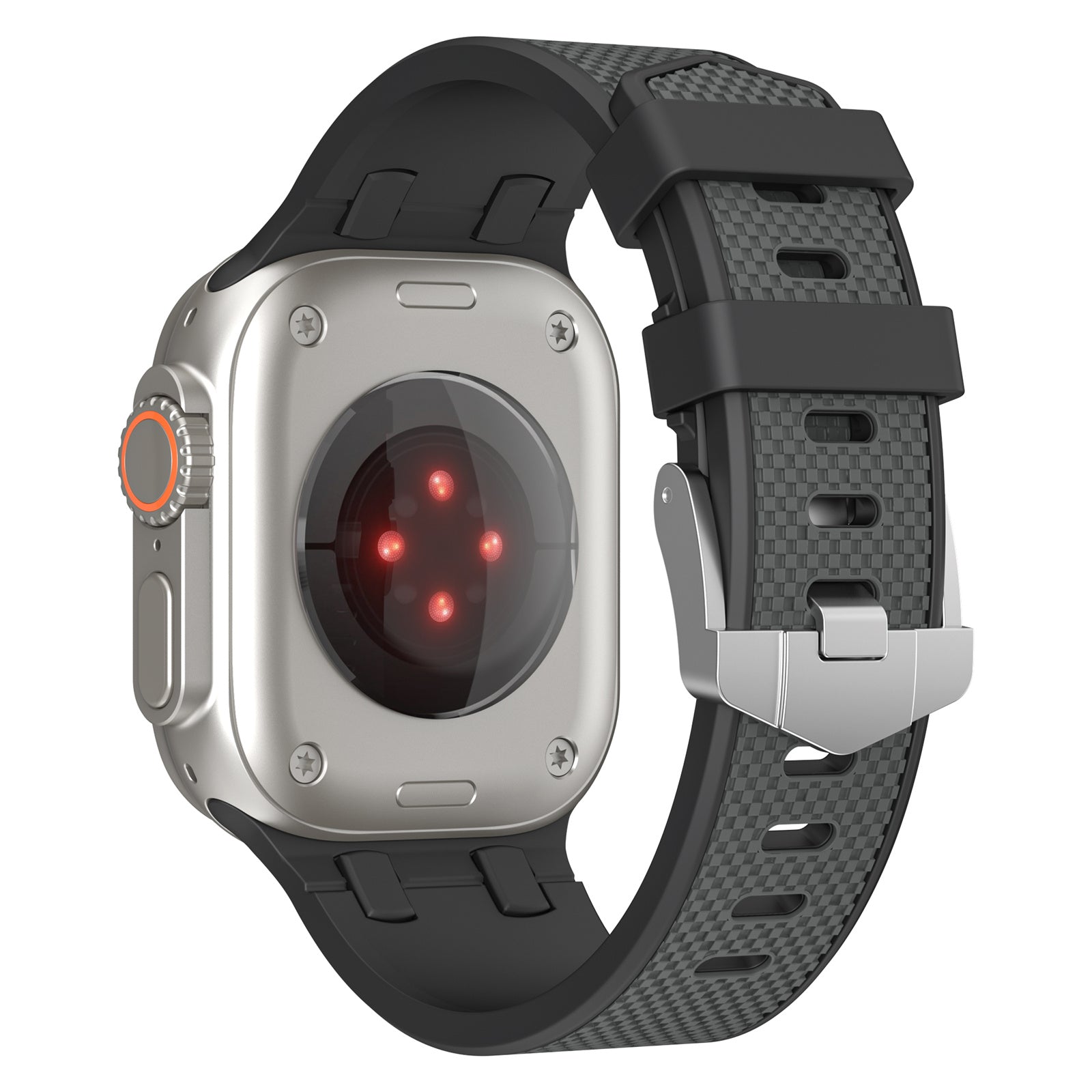 For Apple Watch Ultra 2 Ultra 49mm / Series 9 8 7 45mm / 6 5 4 SE (2022) SE (2023) SE 44mm / 3 2 1 42mm Silicone Watch Band - Black For Apple Watch Ultra 2 Ultra 49mm / Series 9 8 7 45mm / 6 5 4 SE (2022) SE (2023) SE 44mm / 3 2 1 42mm Silicone Watch Band - Black